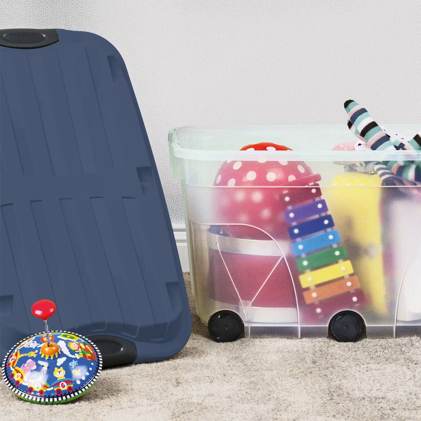 Boîte de rangement 6 roulettes 57L