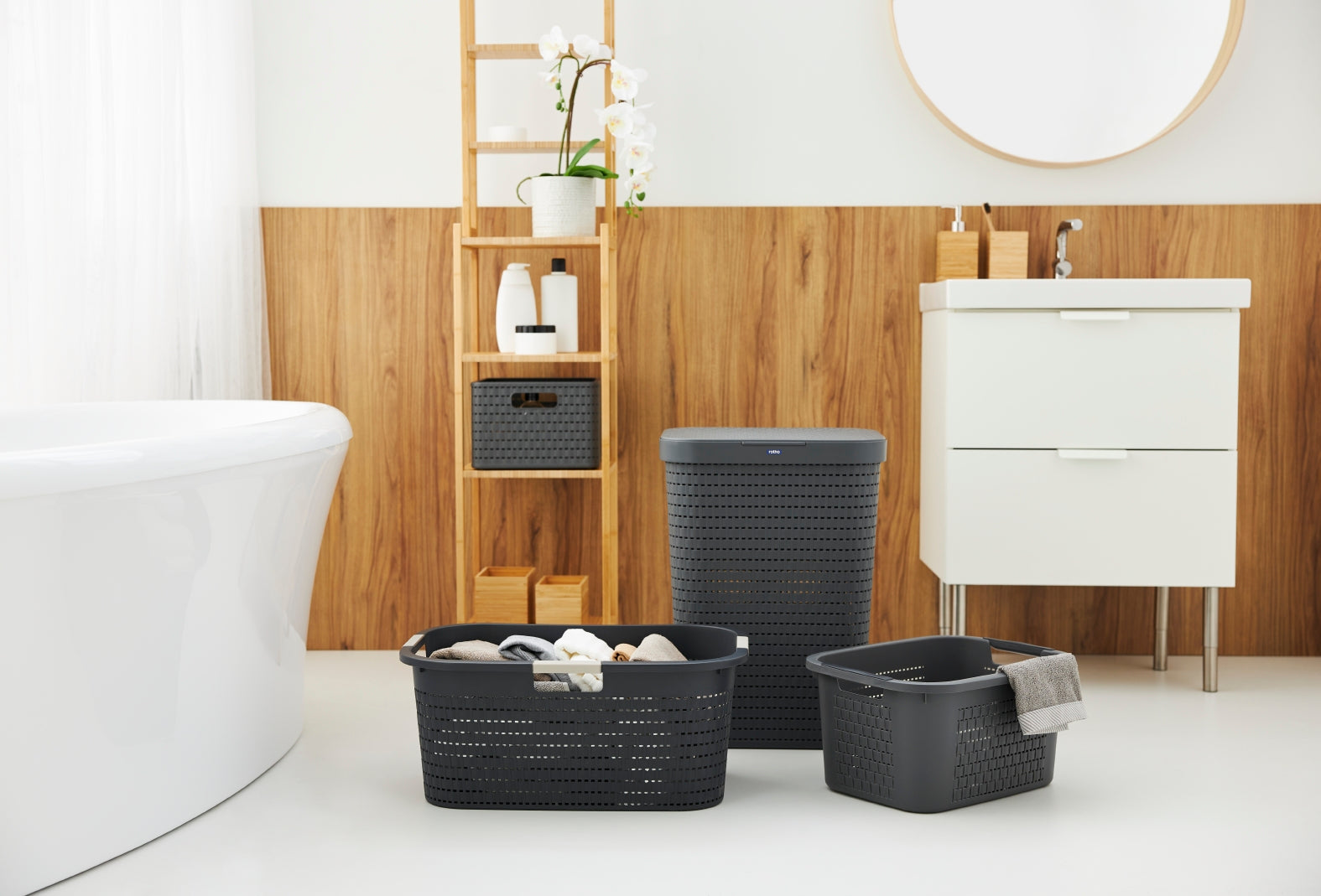 Panier à linge 40L COUNTRY NOIR