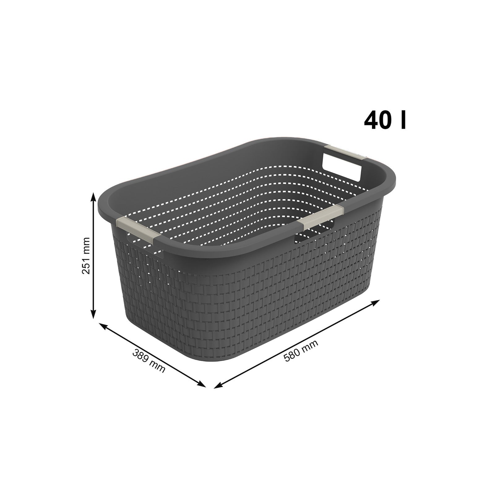 Panier à linge 40L COUNTRY NOIR