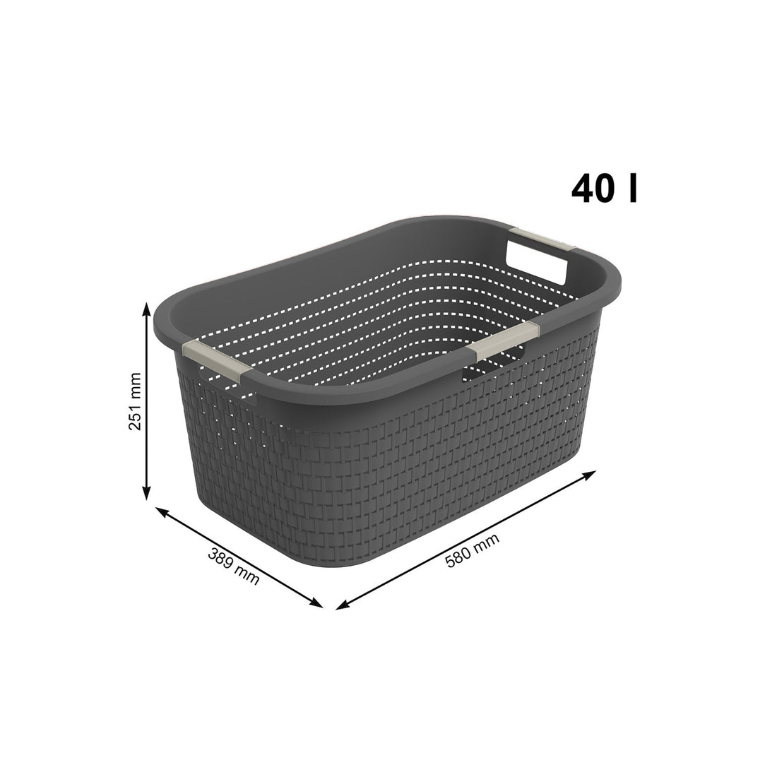 Panier à linge 40L COUNTRY NOIR