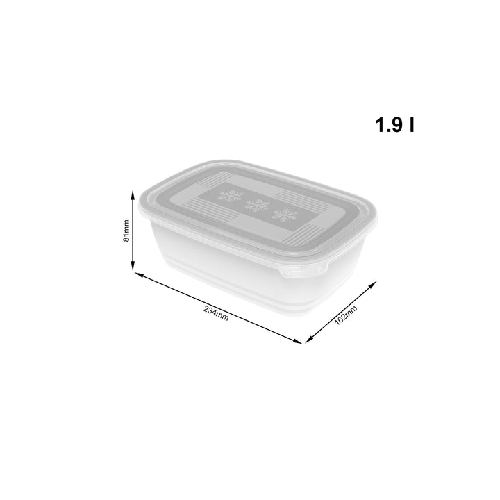 3 boîtes de congélation FREEZE de 1,9L