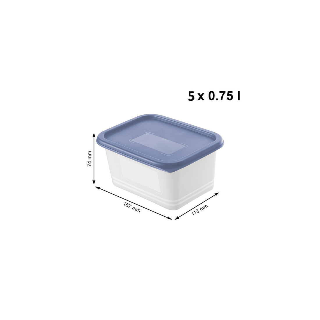 Set de boîtes de congélation 5 x 0,75L