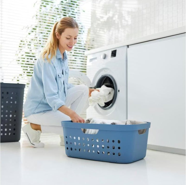 Panier à linge Rotho « Jona » 39 l bleu horizon