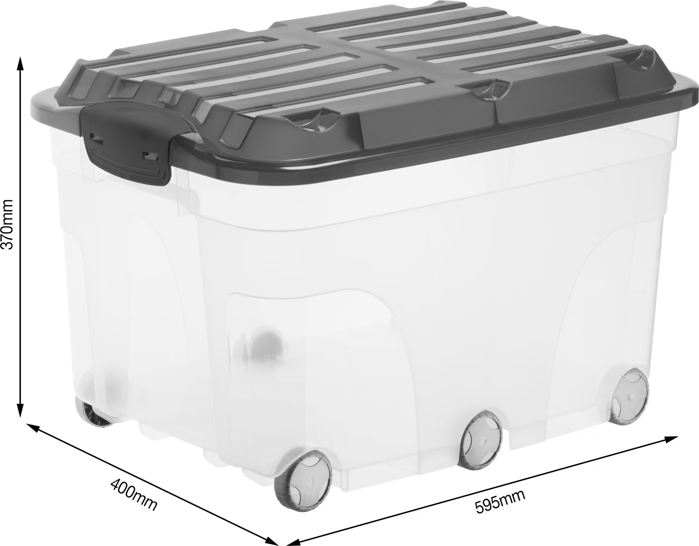 Boîte de rangement 6 roulettes 57L