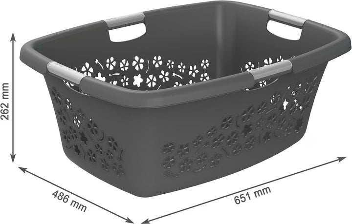 Paniers à linge ROTHO FLOWERS 50L NOIR