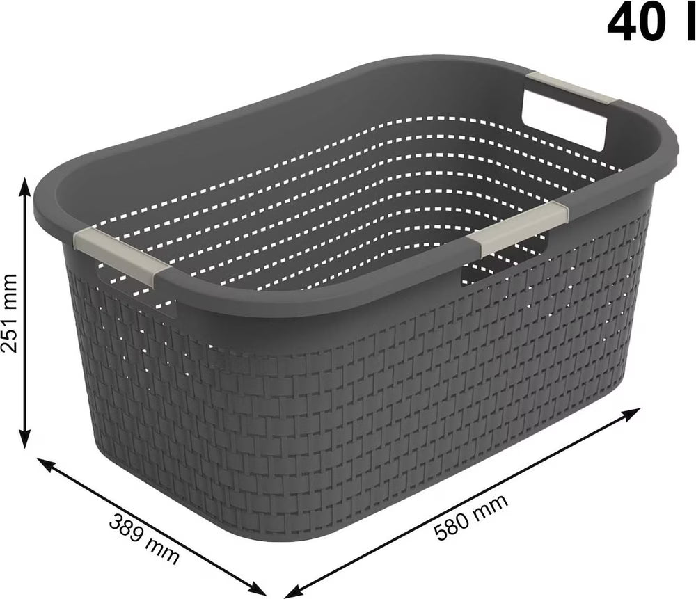 Paniers à linge Country 40L NOIR