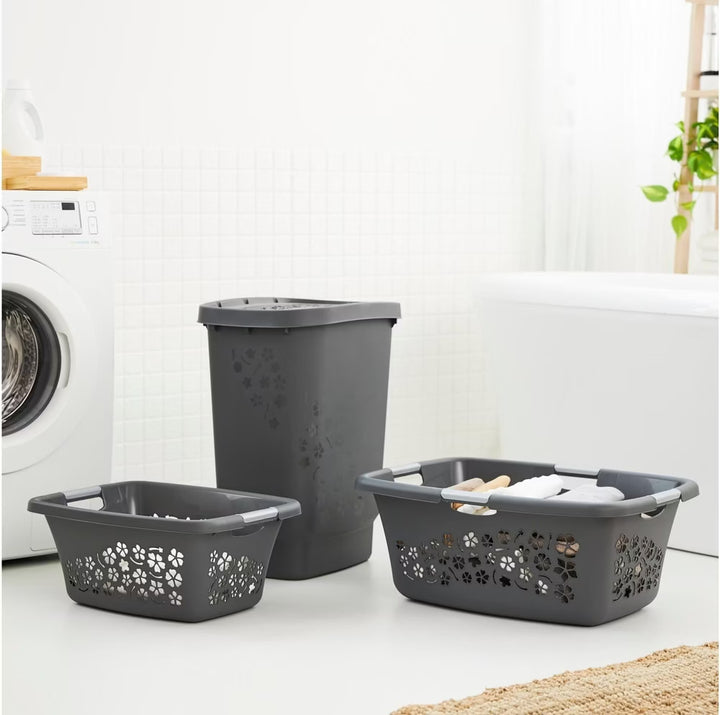 Paniers à linge ROTHO FLOWERS 25L NOIR