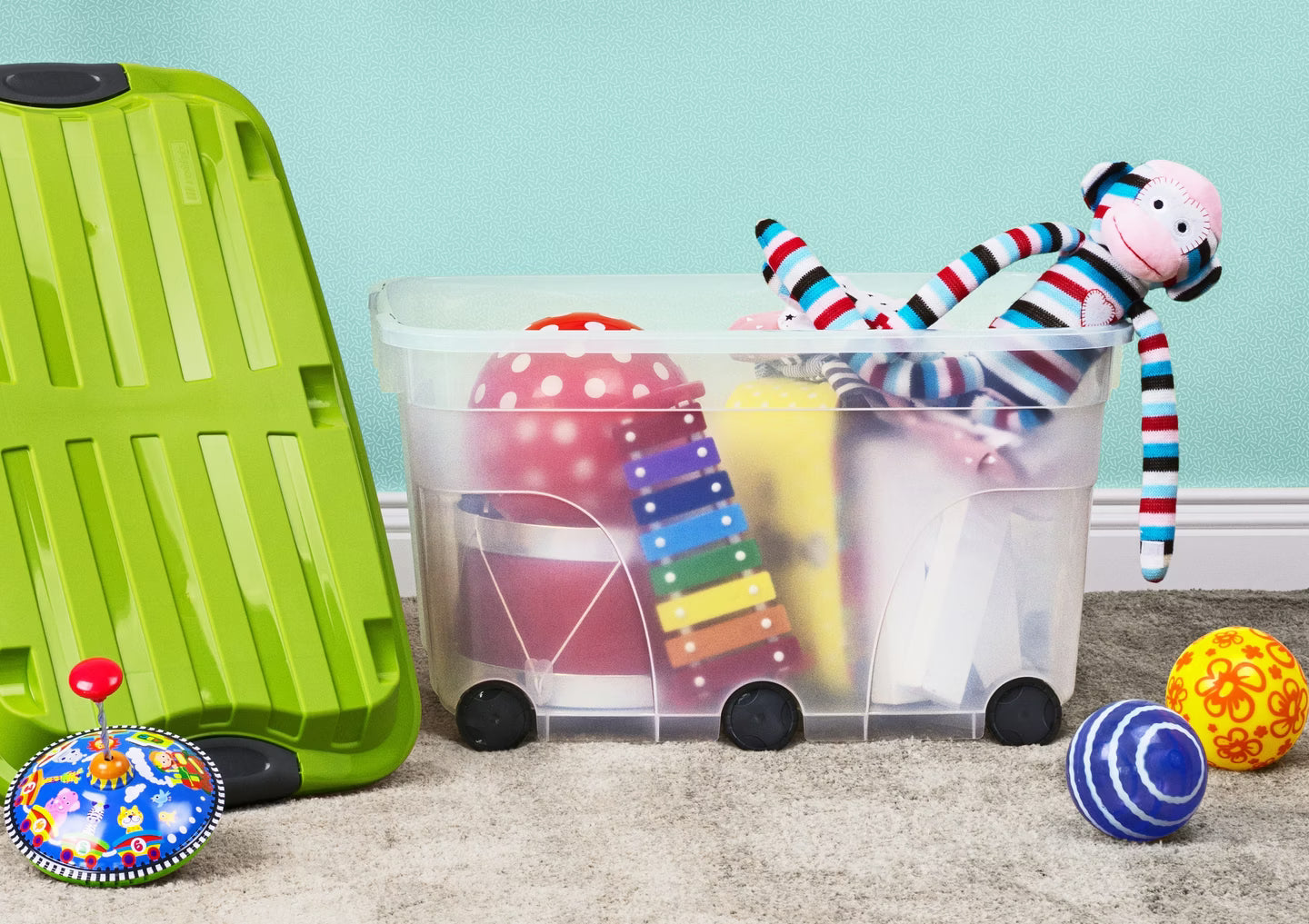 Boîte de rangement 6 roulettes 57L