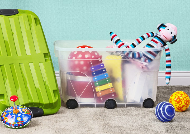 Boîte de rangement 6 roulettes 57L