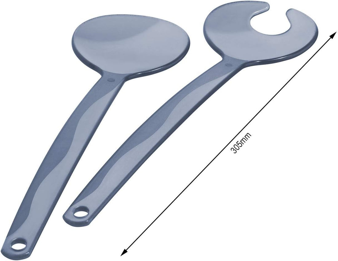 Couverts à salade Rotho Onda, en plastique (PP) sans BPA, bleu, (30,5 x 8,0 x 1,0 cm)