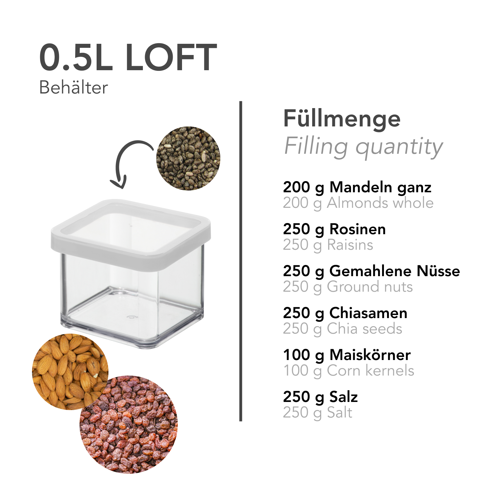 Premium Storage Container 0.5L LOFT