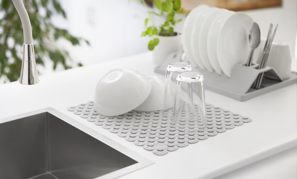 Tapis d'évier Rotho Space Wonder 40x33,3x0,4cm Gris clair