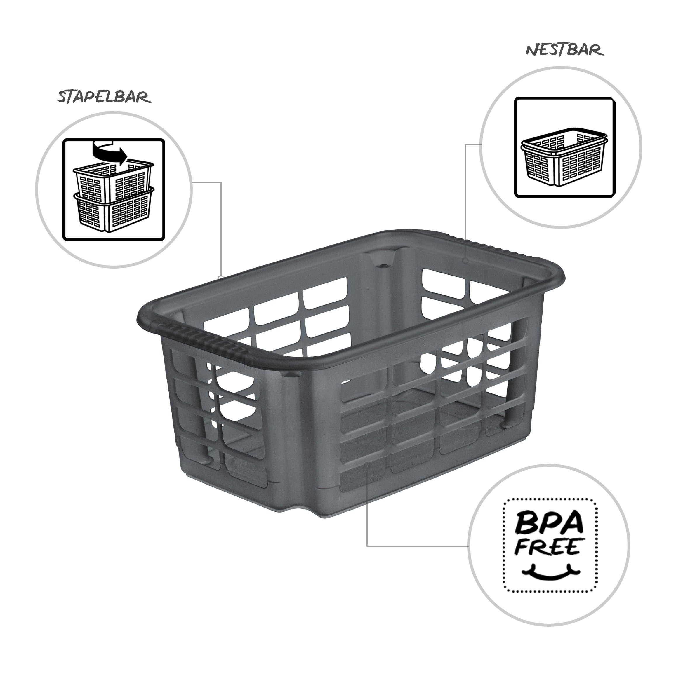 Panier Rotho Reverso NOIR 10L