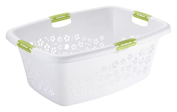 Paniers à linge ROTHO FLOWERS 50L BLANC
