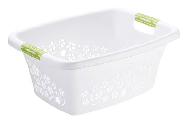 Paniers à linge ROTHO FLOWERS 25L BLANC